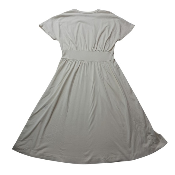 Everlane The Organic Cotton Waisted Dress Women's Large Midi Cream Minimalist - Picture 2 of 8